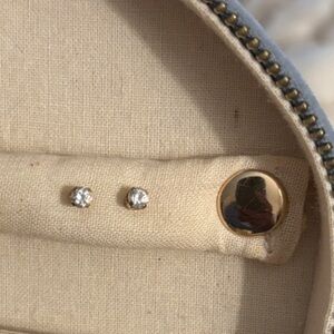 Gold and Diamond Bear Earrings